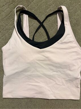 Gilly hicks hollister Light Pink Crisscross Sports Bra with Black Contrast